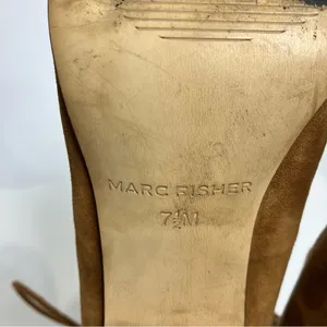 Marc Fisher Stevee lace up heels block heels‎ caramel size 7.5 trendy dressy thumbnail 6
