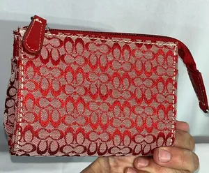 Zipper pouch with C’s pattern RED thumbnail 1
