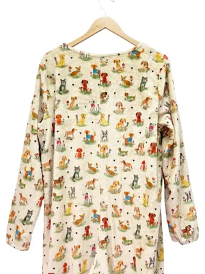 Natural Life Dog Park One Piece Pajamas Large Plush Fleece Dog Print Jumpsuit thumbnail 7