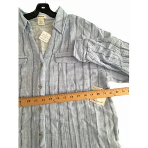 Passport Pajama Set 100% Cotton Gauze Womens Large Blue Long Sleeve Pants #O3-3 thumbnail 9