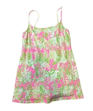 Lilly Pulitzer One-Piece Swimsuit Pink and Green Jungle themed– Size 8 thumbnail 1