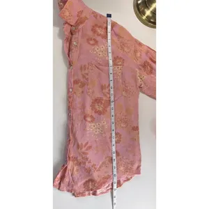 Z Supply Floral Button Down‎ Shirt Pink Rayon Long Sleeve Cottagecore Small thumbnail 7