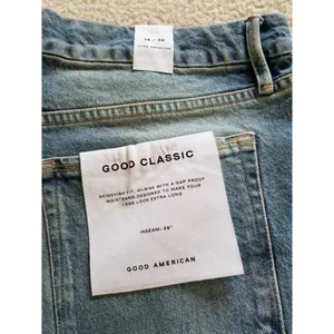 Good American Good Classic Skinnyish Fit Distress Indigo Hi-Rise Jeans Sz 14/32 thumbnail 10