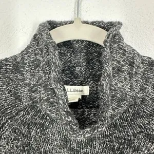 L.L. Bean Women's Gray 100% Cotton Turtleneck Long Sleeve Knit Sweater Cabincore thumbnail 3