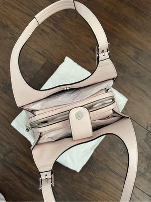 Light Pink Calvin Klein Quill Soft Croco Shoulder Bag thumbnail 6