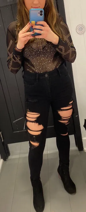 Rhinestone Bodysuit Black Size M thumbnail 2