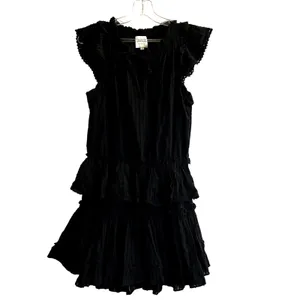 Misa Los Angeles Lilian Eyelet Mini black 100% cotton dress size S thumbnail 4