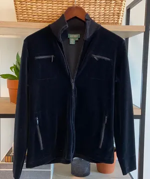 Lauren Ralph Lauren Full Zip Velour Jacket, S thumbnail 1