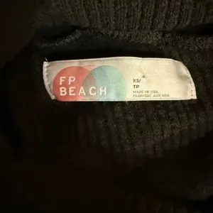 Free People Beach Poncho Sweater Women XS Black Waffle Knit‎ Cowl Neck Boho thumbnail 5