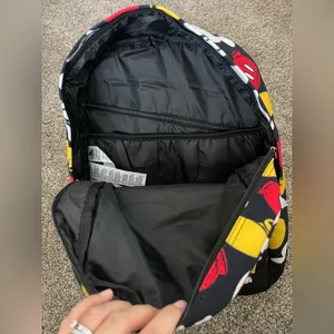 NWOT Disney Store Parks Mickey Mouse Laptop Backpack Navy Blue Black Red Yellow thumbnail 3