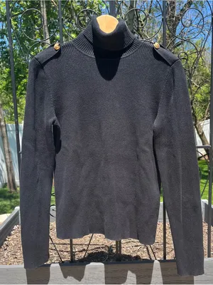 Lauren Ralph Lauren Women’s 100% Cotton Slim Rib Knit Turtleneck Sweater Size M thumbnail 1