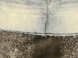 Womens sz8 NWT American Eagle High-Waisted Denim Mini Skirt Light Wash Raw Hem thumbnail 5