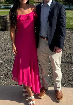 Anthropologie Pink Maxi Dress 6 thumbnail 1