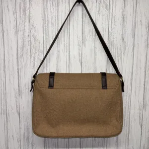 Womens Lauren By Ralph Lauren Vintage Leather Wool Messenger Bag thumbnail 4
