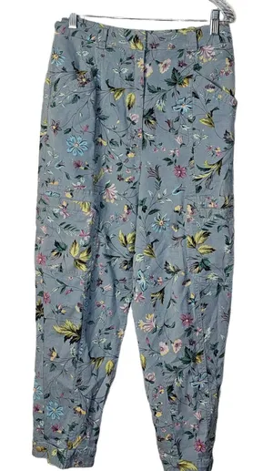 Anthropologie Womens Blue Victoria Floral‎ Cargo Pants 4 thumbnail 1