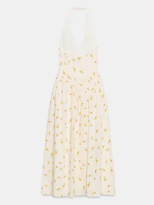 Nwt Zara Fruit Print Poplin Halter Midi Dress Size Xs thumbnail 6