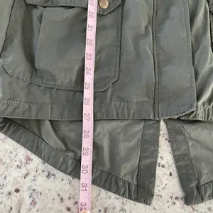 Zara Trafaluc Utility Parka Women XS Olive Green Gorpcore Oversize Hooded Jacket thumbnail 9