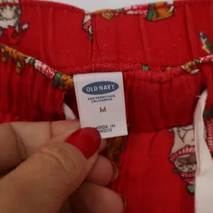 Old Navy Red Cotton Holiday Dog Print Pajama Pants Medium Christmas Loungewear thumbnail 2