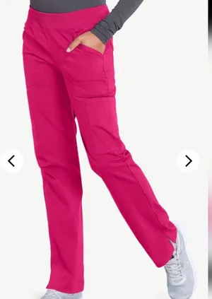 Authentic Cherokee Workwear Women’s Fuchsia Cargo Scrub Pants - Comfortable Straight Leg Size Xs Fits Reg Sm thumbnail 1