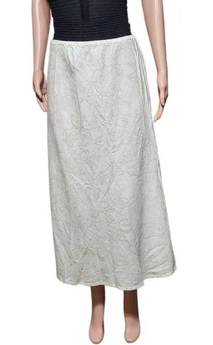 Pulp elastic waist white flower print linen pull-on skirt M thumbnail 1