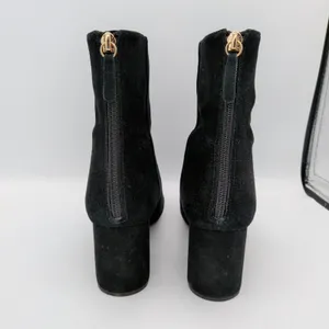 J.Crew Sadie Black Suede‎ Block Heel Ankle Boots K0055 Round Toe Womens 8.5 thumbnail 5