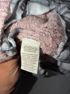 Sonoma Life + Style Layered Look Knit Sweater Plaid Hem Pink Gray Size XL thumbnail 5