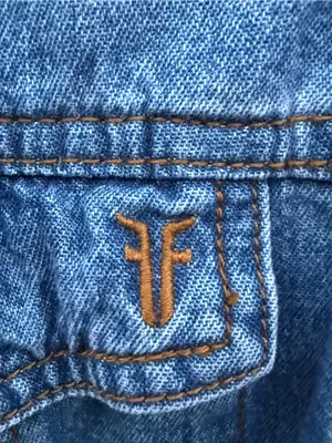 Frye Western Denim Dress Womens Large Blue Country Cowgirl Button Front Mini EUC thumbnail 5