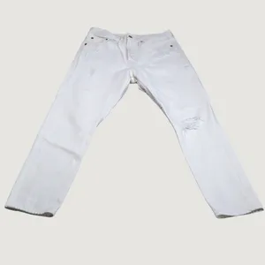Levi's 501 Skinny Jeans‎ Women 28 White Distressed Button Fly High Rise Denim thumbnail 7