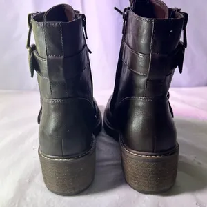 White Mountain Dark Brown Lace-Up Buckle Ankle Boots thumbnail 6