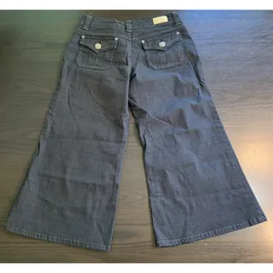 Sergio Valente Womens Wide Leg Denim Pants Charcoal Gray Sz 4 Minimalist Casual thumbnail 2