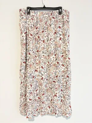 Moda floral Paisley Maxi Skirt cream size 2X thumbnail 2