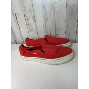 Vans Classic Slip-On Sneakers Womens Size 7 Racing Red Skate Casual Shoes thumbnail 5