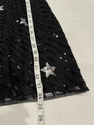 Black Celestial Sequin One Shoulder Mini Dress Size M thumbnail 7