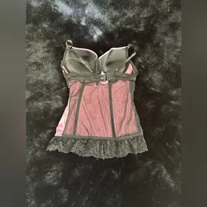 Felina Pink & Black Lace Bustier Corset - Small thumbnail 5