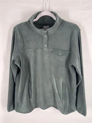Green Snap-Placket‎ Fleece Pullover thumbnail 1