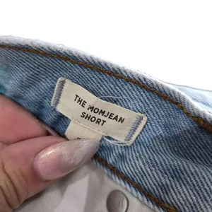 Madewell The Momjean Shorts Light Wash Denim 27 raw hem distressed button fly thumbnail 7