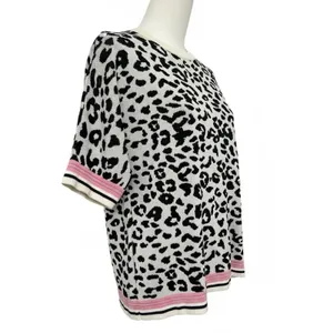 Endless Rose Anthropologie leopard print short-sleeve sweater Size S/M thumbnail 4
