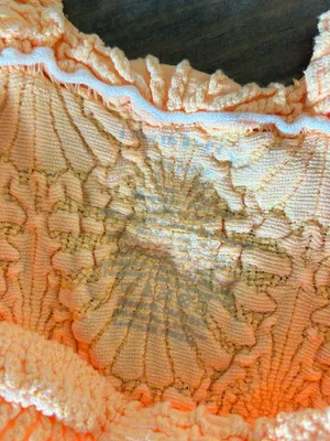 Free People Intimately Orange Love Letter Tank Top Sz XS /S Square Neck Textured thumbnail 4