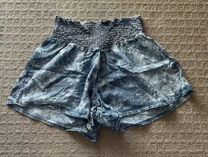 Thread & Supply Elastic Waist Blue Flowy Shorts‎ Womens Size Small S Summer Pool thumbnail 1