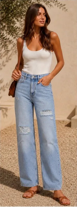 H&M Distressed Mom Jeans thumbnail 1