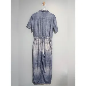 NWT Oddi Acid Washed Chambray Denim Jumpsuits Size Medium Casual thumbnail 12