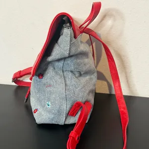 Desigual Floral Embroidered Mandala Denim Backpack Red Blue Mix Media Braided thumbnail 16