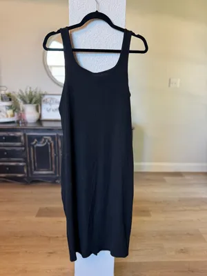 A New Day Women's Sleeveless Ribbed Button-Down Midi Dress in Black thumbnail 5