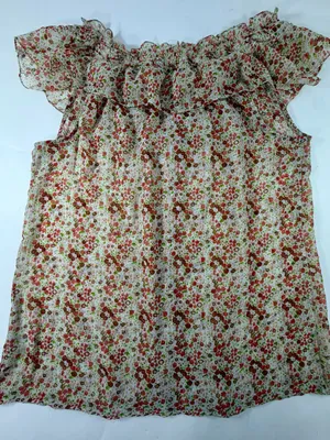 Cottagecore Ditsy Floral Smocked Ruffle Blouse Old Navy L thumbnail 2