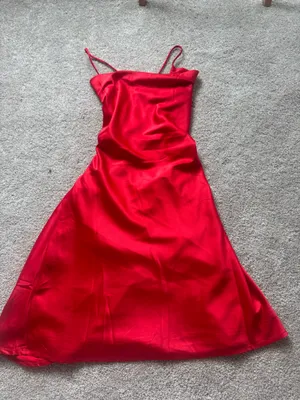 Red satin silk mini dress from Princess Polly thumbnail 1