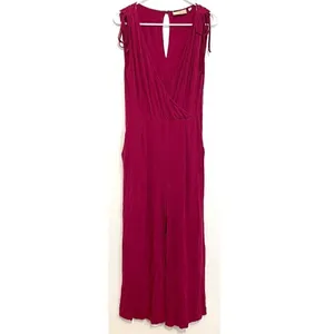 MOULINETTE SOEURS ANTHROPOLOGIE ANTHRO Alisande Jumpsuit Pink Crop Ankle NO BELT thumbnail 4