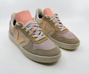 VEJA  V-10 SUEDE MULTICO PEACH SZ 7 thumbnail 1