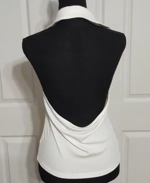Halter Top (#0973) White Size M thumbnail 3