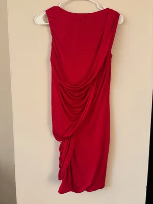 BCBGMaxAzria Red Draped Tank Dress - Size XS thumbnail 2