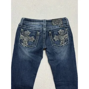 Miss Me Womens Skinny Jeans Medium Wash Embroidered Mid Rise Sz 26 thumbnail 6